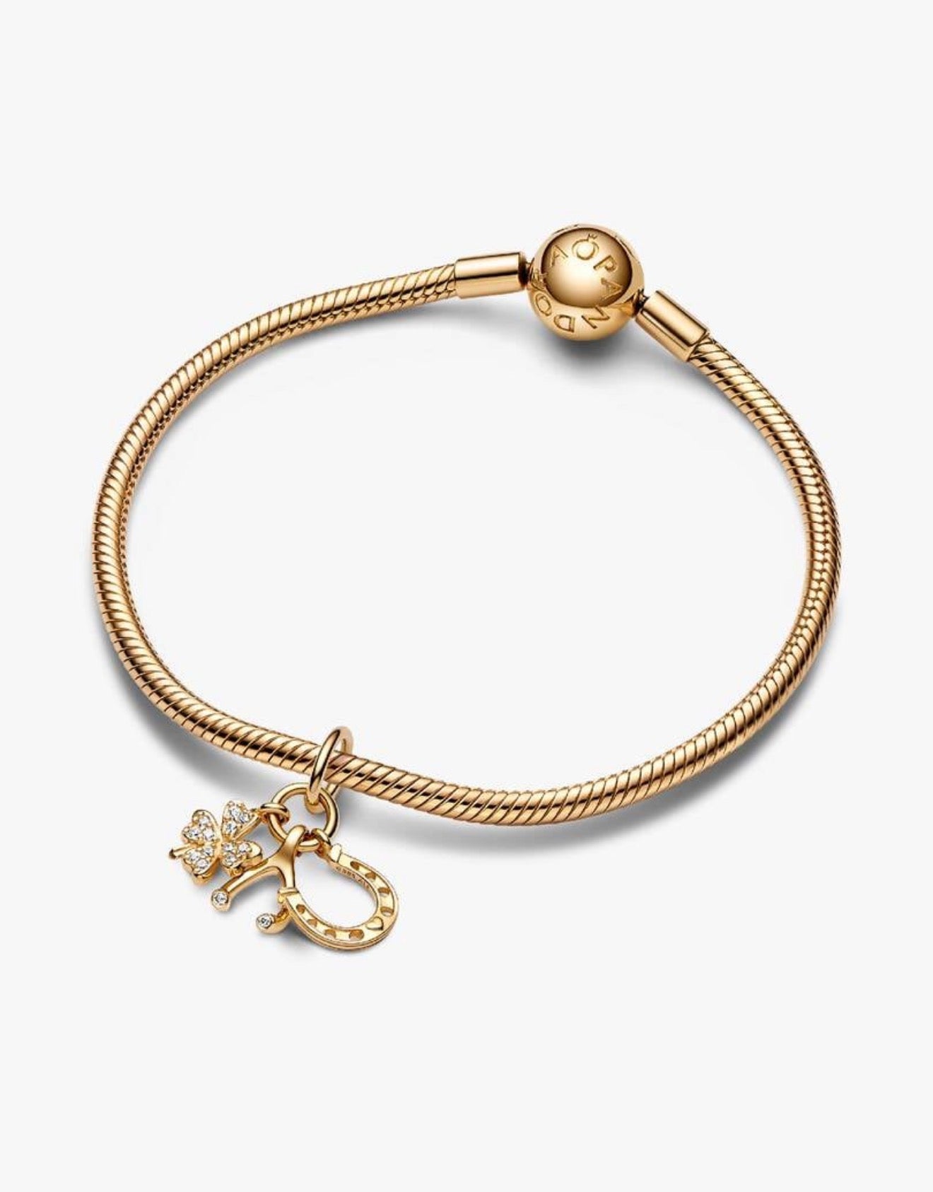 Pandora Lucky Clover, Wishbone & Horseshoe Dangle Charm