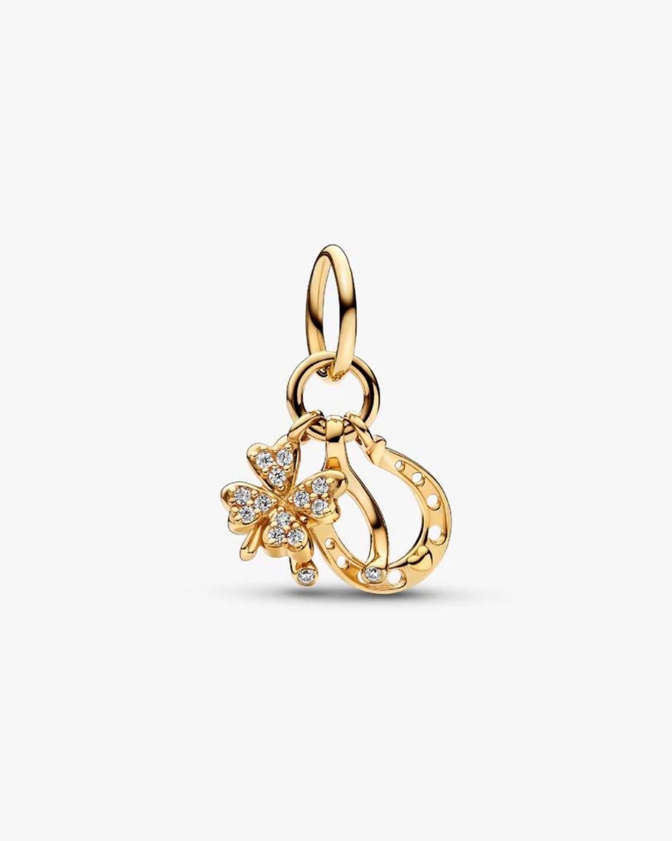 Pandora Lucky Clover, Wishbone & Horseshoe Dangle Charm