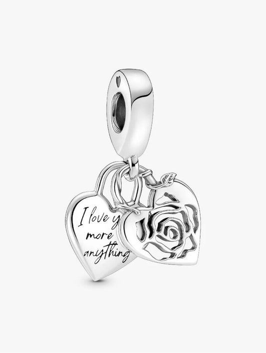 Pandora Rose Heart Padlock Dangle Charm
