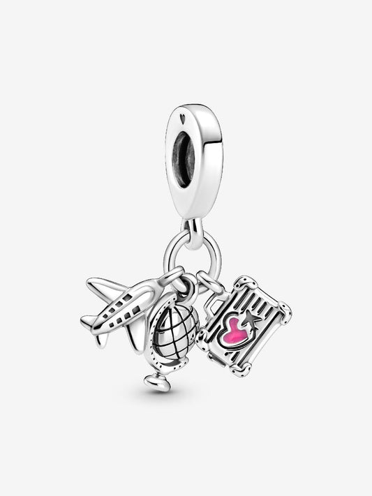 Pandora Airplane, Globe & Suitcase Dangle Charm